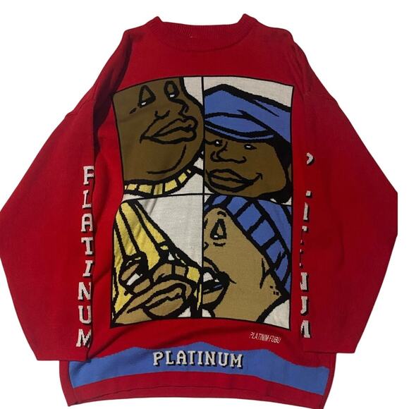 Vintage Fubu Platinum Fat Albert Red Sweater Size XL - Picture 1 of 4